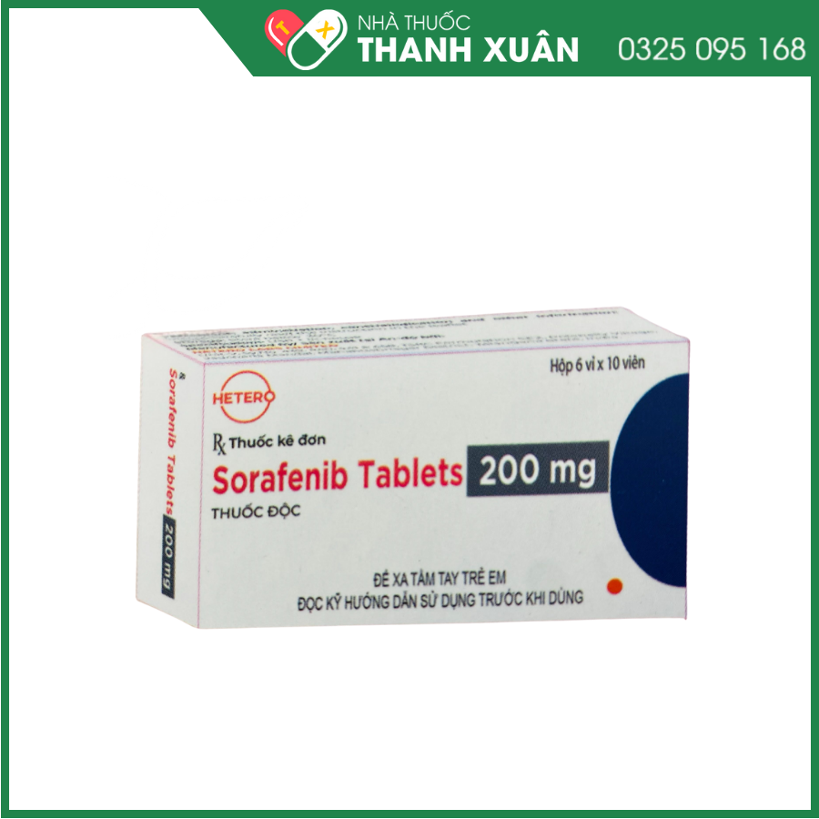 Sorafenib tablets 200mg điều trị ung thư biểu mô tế bào gan, ung thư biểu mô tế bào thận, ung thư biểu mô tuyến giáp biệt hóa